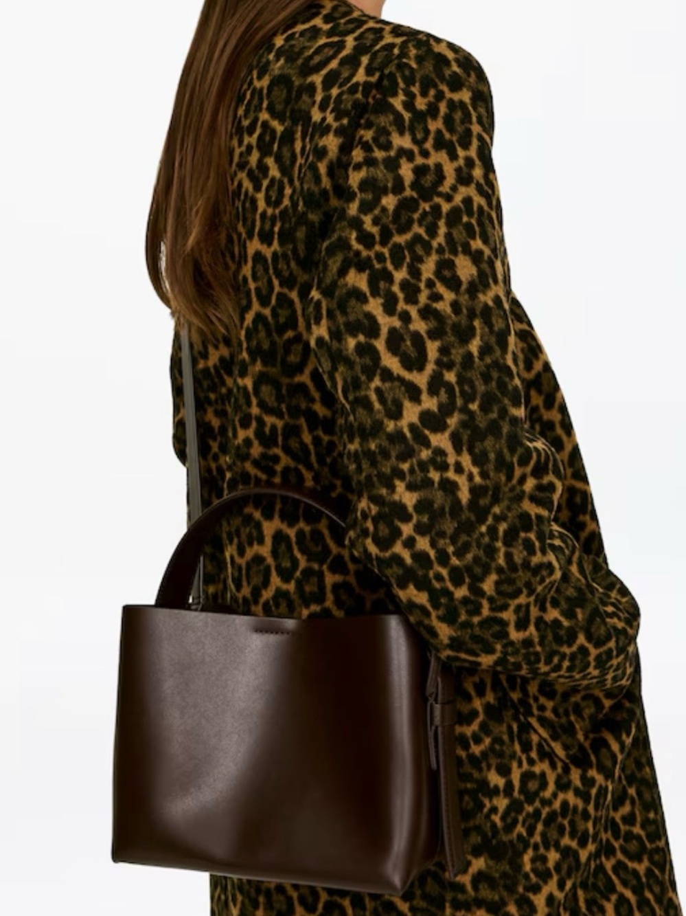 Arket Dark Chocolate Brown Leather Crossbody Bag, Like new - Picture 3 of 7